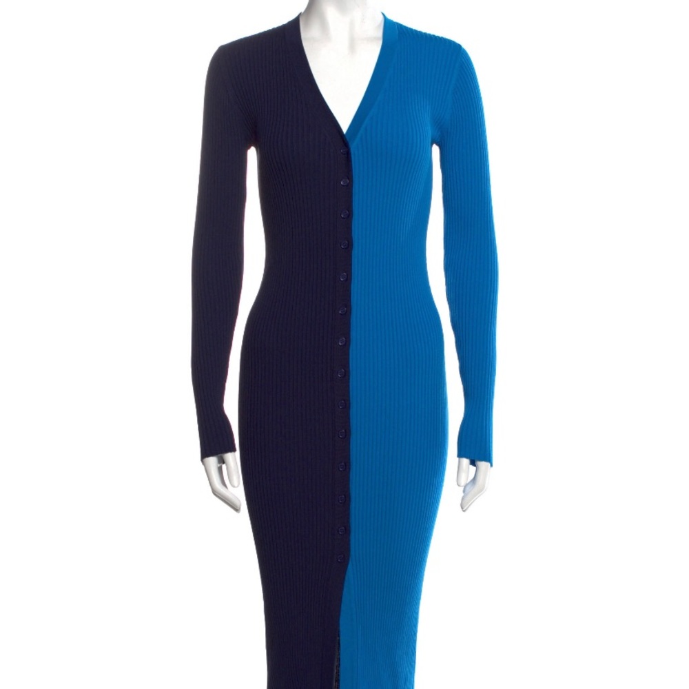 Staud Shoko Ribbed Colorblock Sweater Dress